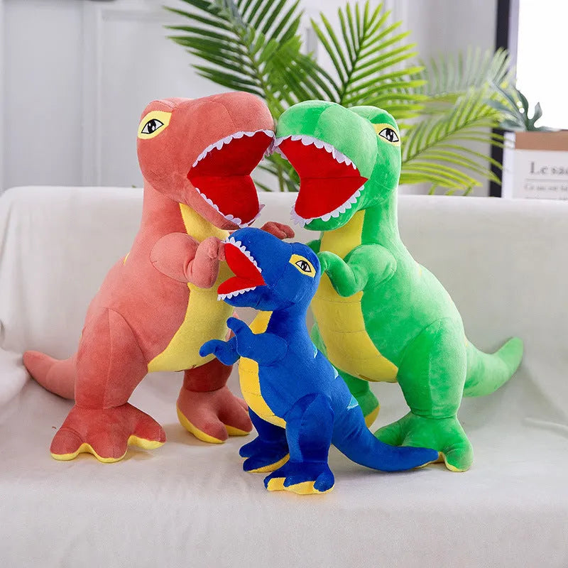 Soft plush dinosaur toy for children sleep comfort, blue colour, short plush fabric, 45cm height