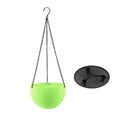 Plastic hanging basket with inner pot and chain in one of seven available colours