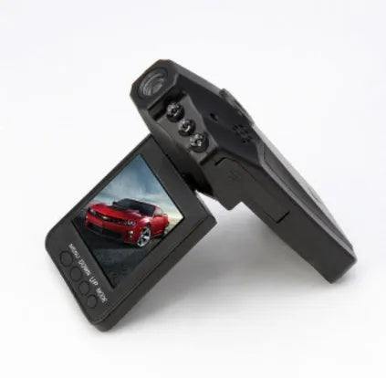 H198 model car dashboard camera with six infrared lights around the lens on a 2.4-inch screen.