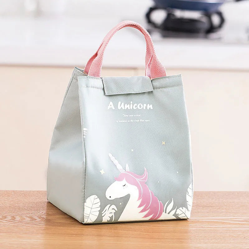 Insulated lunch bag with Oxford cloth construction and thermal protection in multiple colour patterns
