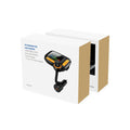 Car Bluetooth player with 1.77 inch OLED colour screen plugged into cigarette lighter with adjustable hose