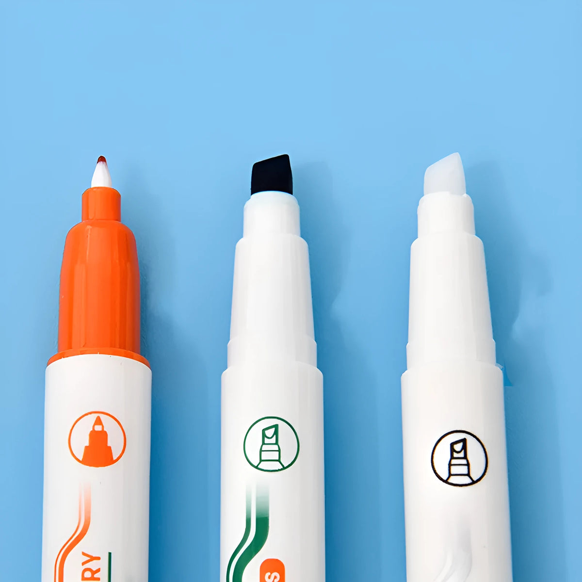 Green erasable highlighter and pen set with eraser, plastic shell and card packing