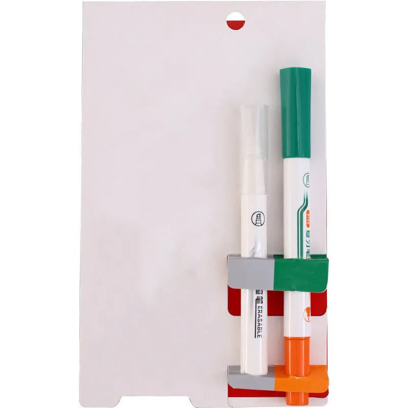 Green erasable highlighter and pen set with eraser, plastic shell and card packing