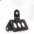 Black aluminium motorcycle side direction taillight and 7 x 4 inch licence plate bracket with seven-fin 12V light.