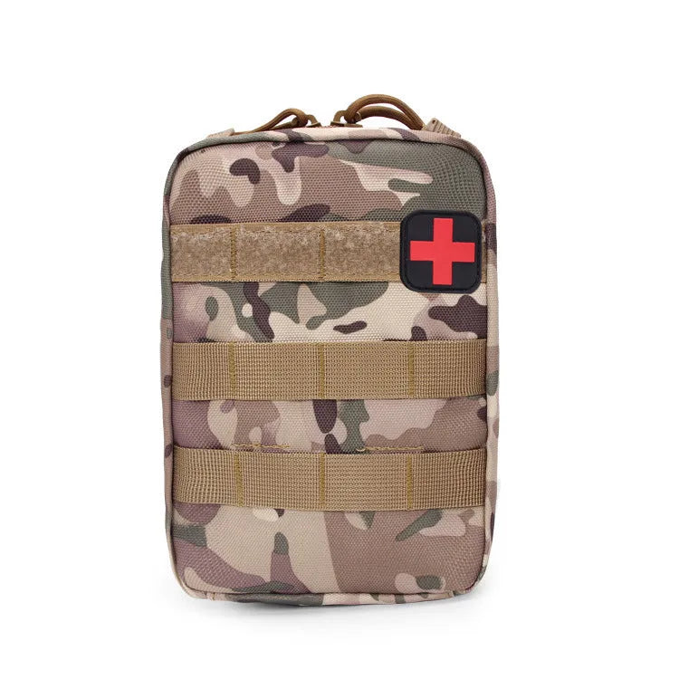 Tactical medical accessory bag in wear-resistant nylon with MOLLE webbing and Velcro closure