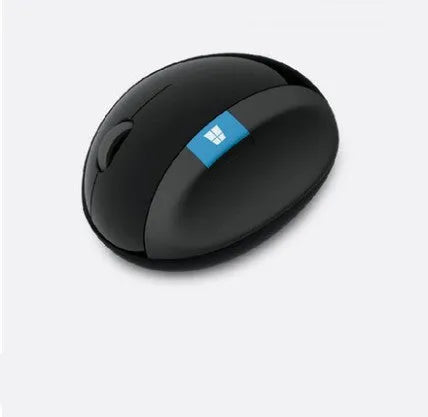Microsoft wireless ergonomic mouse black colour with 1000 DPI optical sensor, 2.4GHz USB receiver, normal size 100-120mm