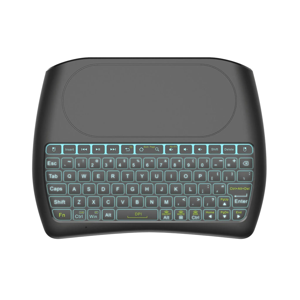 D8 wireless mini keyboard with seven-color backlit keys and dual-mode Bluetooth and 2.4G connectivity