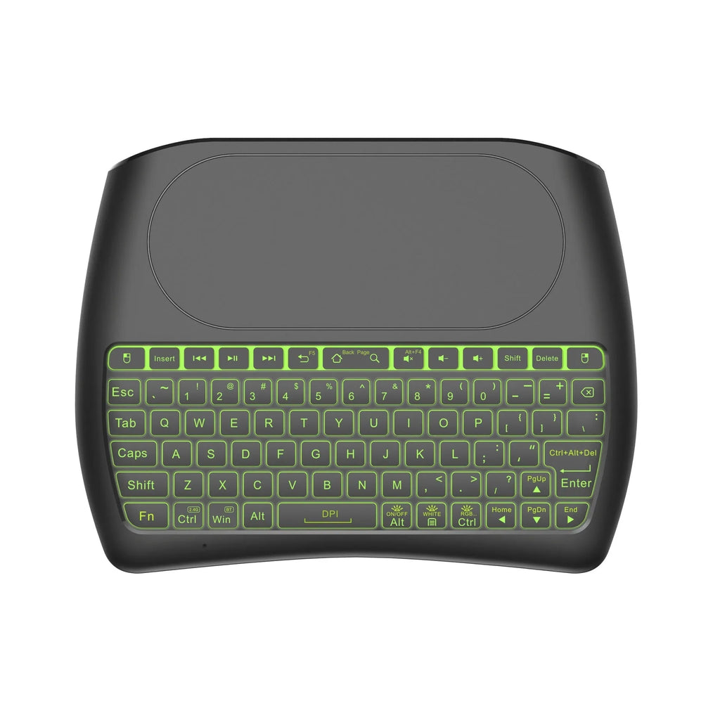 D8 wireless mini keyboard with seven-color backlit keys and dual-mode Bluetooth and 2.4G connectivity