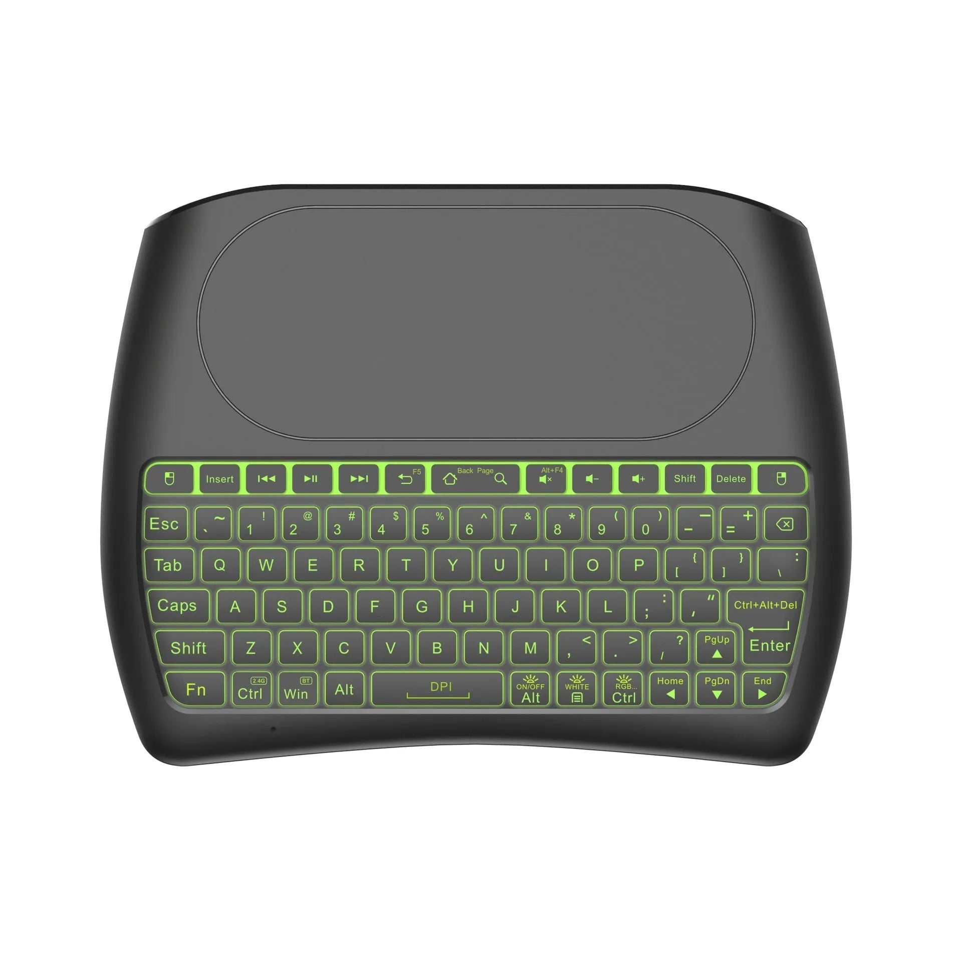 D8 wireless mini keyboard with seven-color backlit keys and dual-mode Bluetooth and 2.4G connectivity