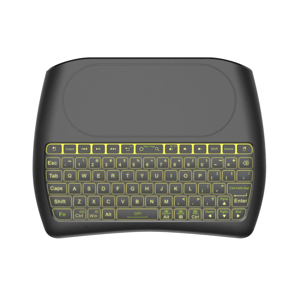 D8 wireless mini keyboard with seven-color backlit keys and dual-mode Bluetooth and 2.4G connectivity