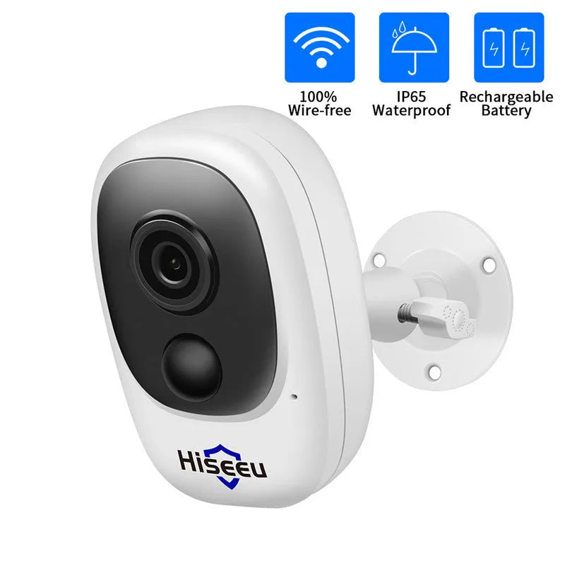 White dome wireless security camera with 1080p HD resolution and infrared night vision for indoor surveillance