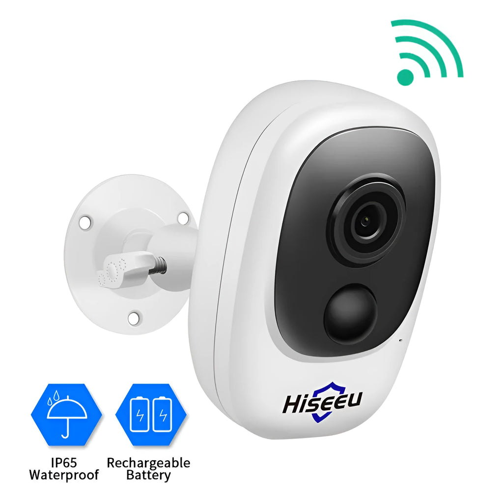 White dome wireless security camera with 1080p HD resolution and infrared night vision for indoor surveillance