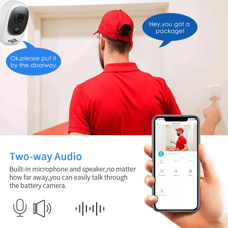 White dome wireless security camera with 1080p HD resolution and infrared night vision for indoor surveillance