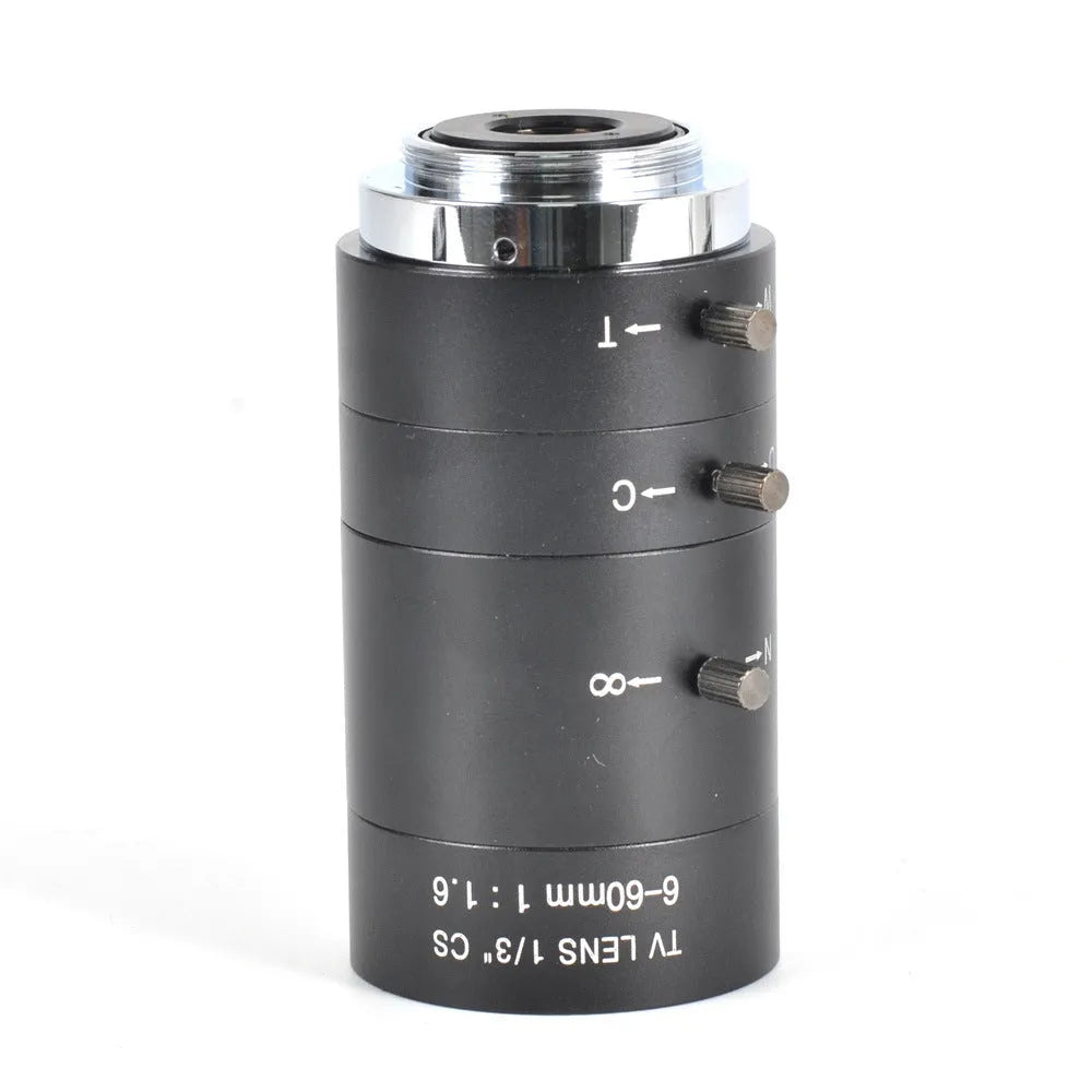 Black manual aperture 6-60mm CS mount camera lens for surveillance cameras