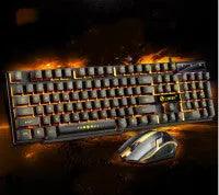 Limei GTX300 white backlit keyboard and mouse set on a desk.