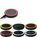 Square wireless charging base for mobile phones with Qi compatibility and six colour options