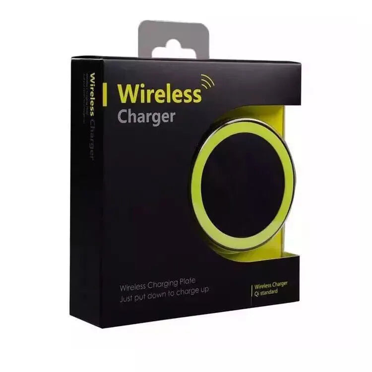 Square wireless charging base for mobile phones with Qi compatibility and six colour options