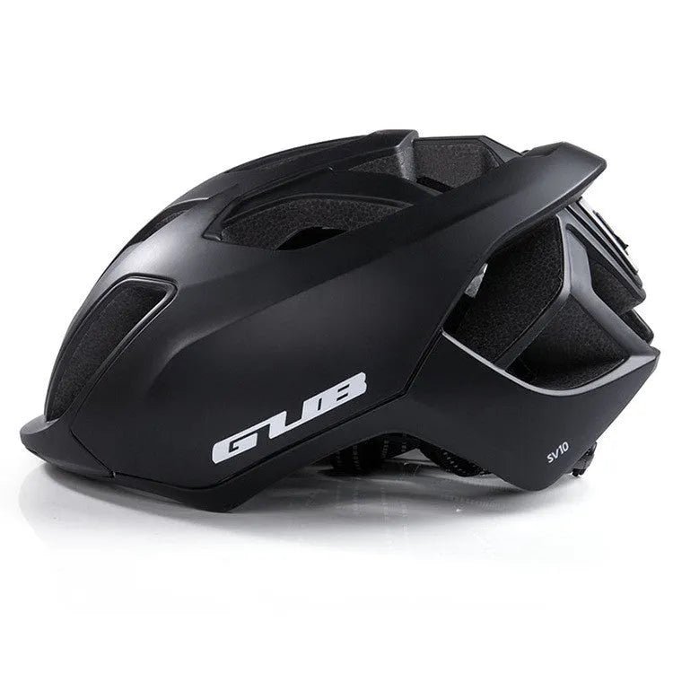 Bicycle helmet with LED rechargeable taillight, integrally-moulded PC EPS shell, 17 vents, 57-62cm, matt black