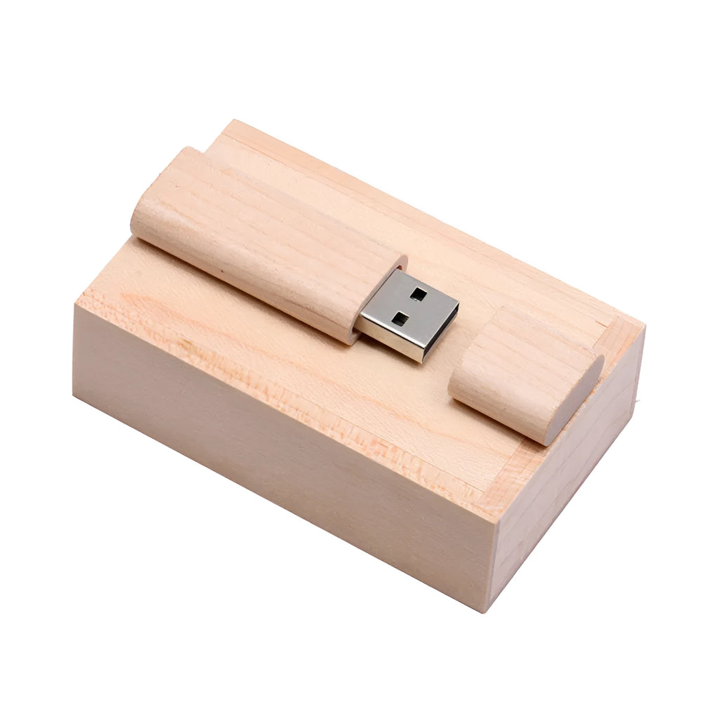 32GB wooden USB flash drive with free lettering in beige, light yellow, orange, maroon, or red, USB 2.0 waterproof.