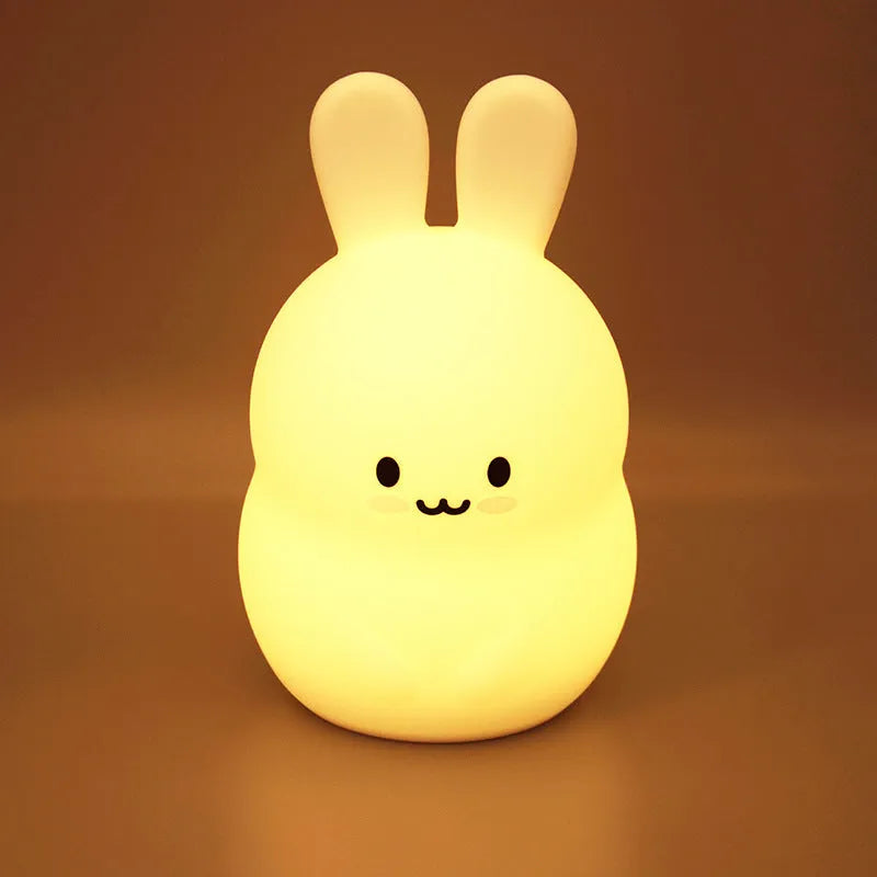 Penguin USB rechargeable silicone night light in medium size with 700mAh LED nine-colour push button control