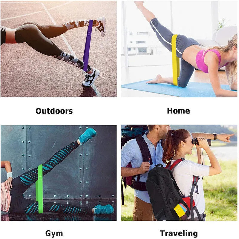 ABS resistance band set in five colours for fitness body training