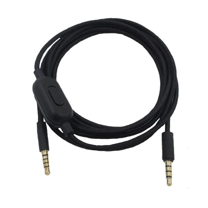 Black universal gaming headset cable with bare copper wire and oxygen-free copper construction