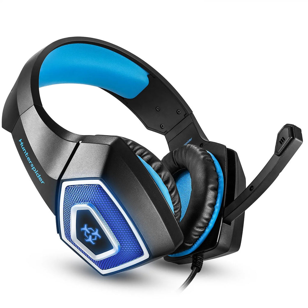Wired gaming headset with microphone, 3.5mm plug, 2.1m cable, 40mm drivers, blue or red