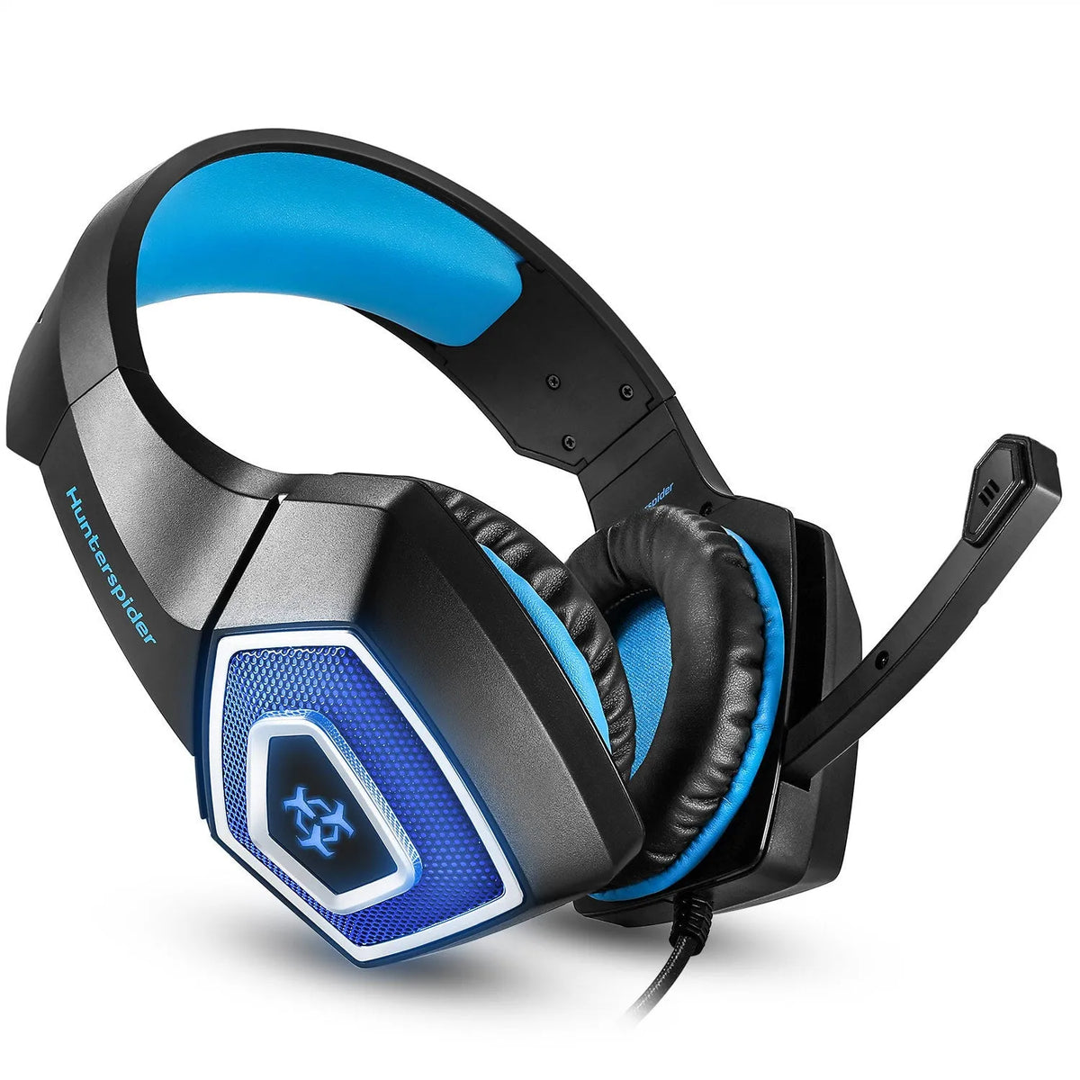 Wired gaming headset with microphone, 3.5mm plug, 2.1m cable, 40mm drivers, blue or red