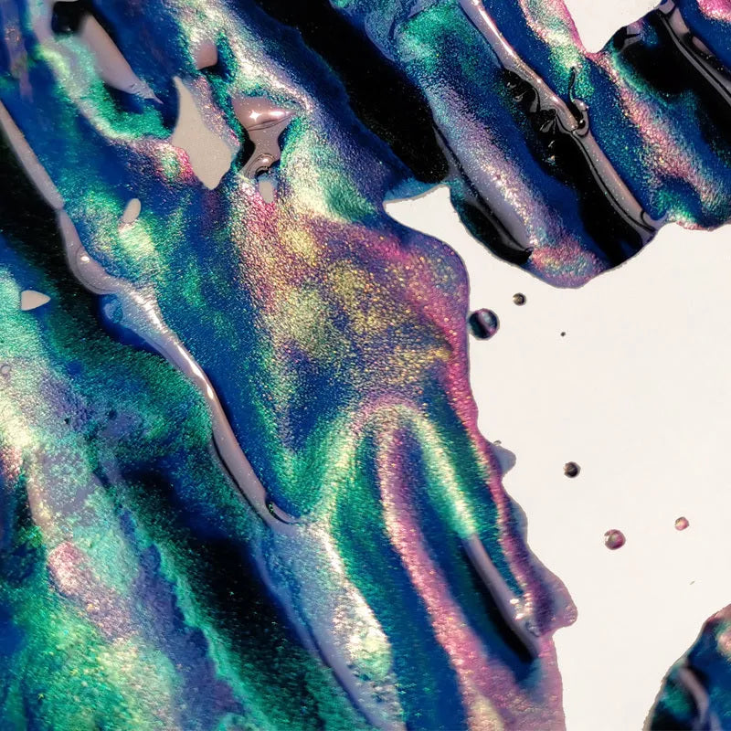 Gold powder gradient sheen ink bottle for fountain pens in red tide or truffle colour options
