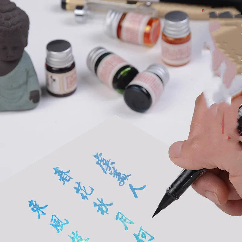 Antiquity Ink Toning 6ml dipping pen ink bottle with aluminium cap and high white glass, six colour options.