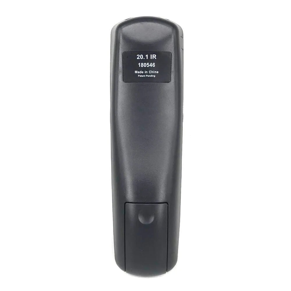 Black flat universal remote control for DISH Network satellite receiver.