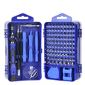 117-piece precision screwdriver set with magnetic bits and flexible extension in red case