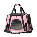 Portable Oxford cloth pet carrier bag for cats and dogs up to 10kg black exterior with mesh window and shoulder strap
