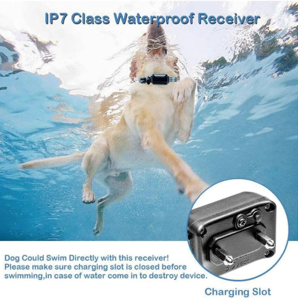 Remote control dog training collar with adjustable TUP strap, waterproof, rechargeable, black or orange