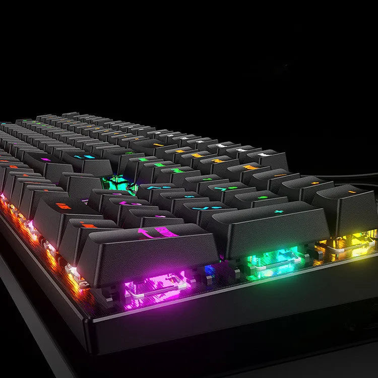 Wired USB mechanical keyboard with replaceable axle, 104 keys, metal body, black or silver white, 1.6m cable
