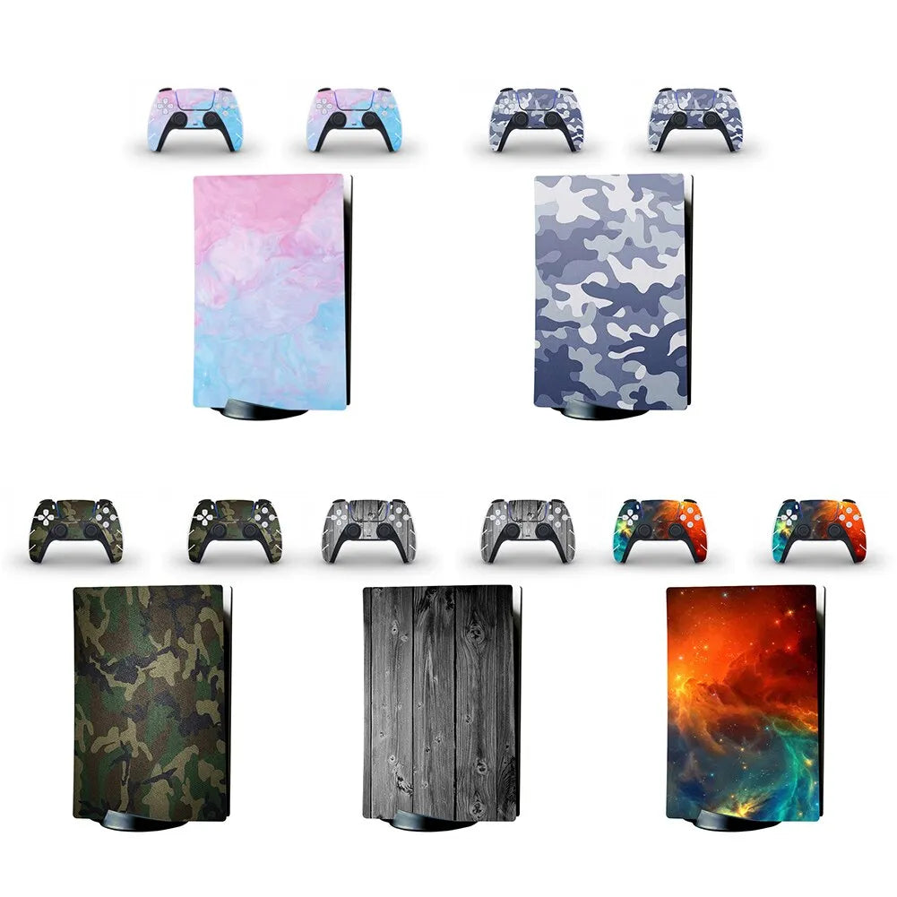 PS5 full body sticker for optical drive version, PVC console skin with handle cover, five style options