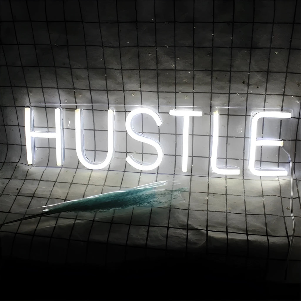 HUSTLE LED neon light tube with transparent back panel, USB powered, 500mm length