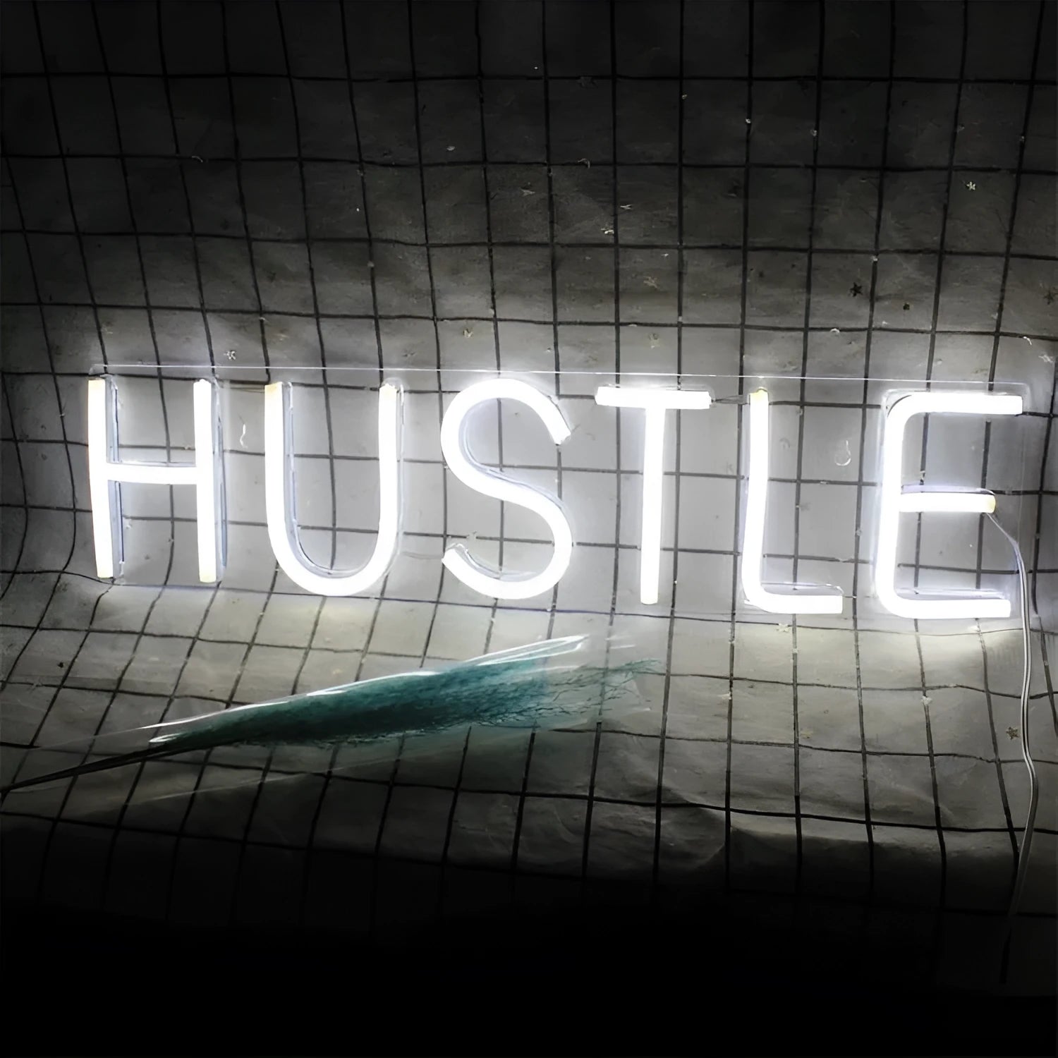 HUSTLE LED neon light tube with transparent back panel, USB powered, 500mm length