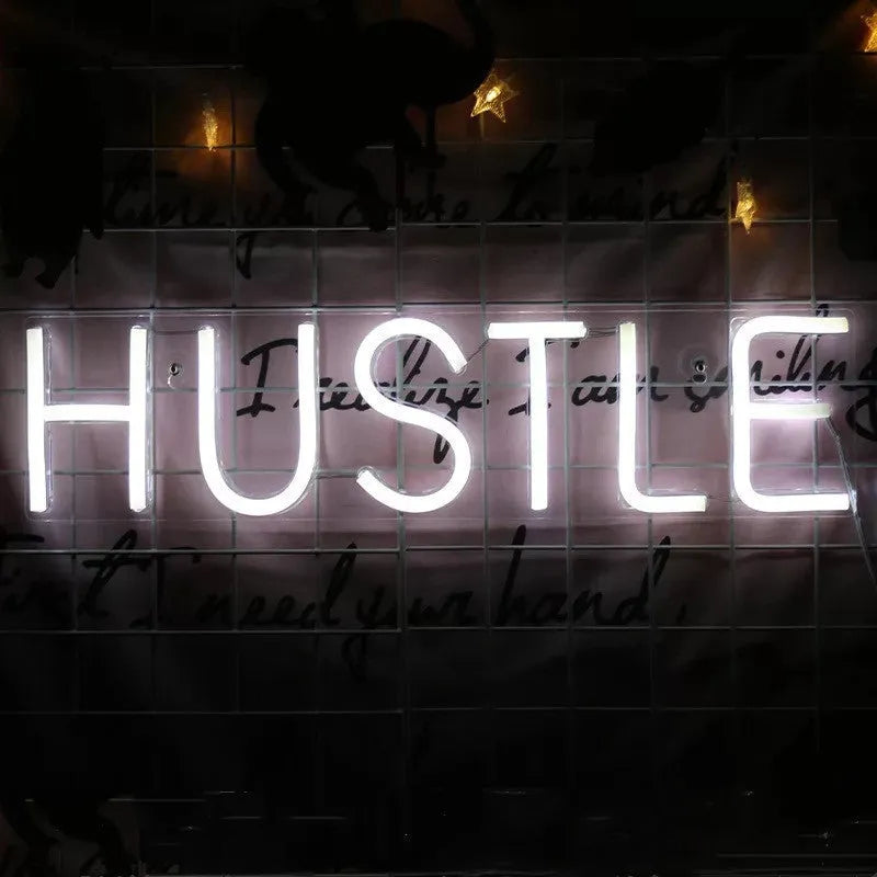 HUSTLE LED neon light tube with transparent back panel, USB powered, 500mm length