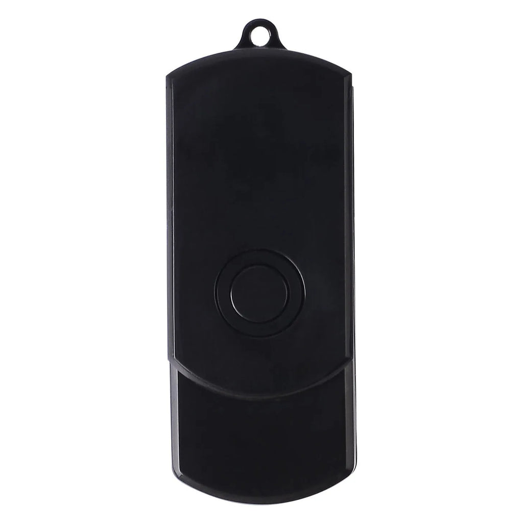 Black U03 recording rotary card U disk with USB 2.0 and TF card, 52 x 20 x 12 mm plastic body