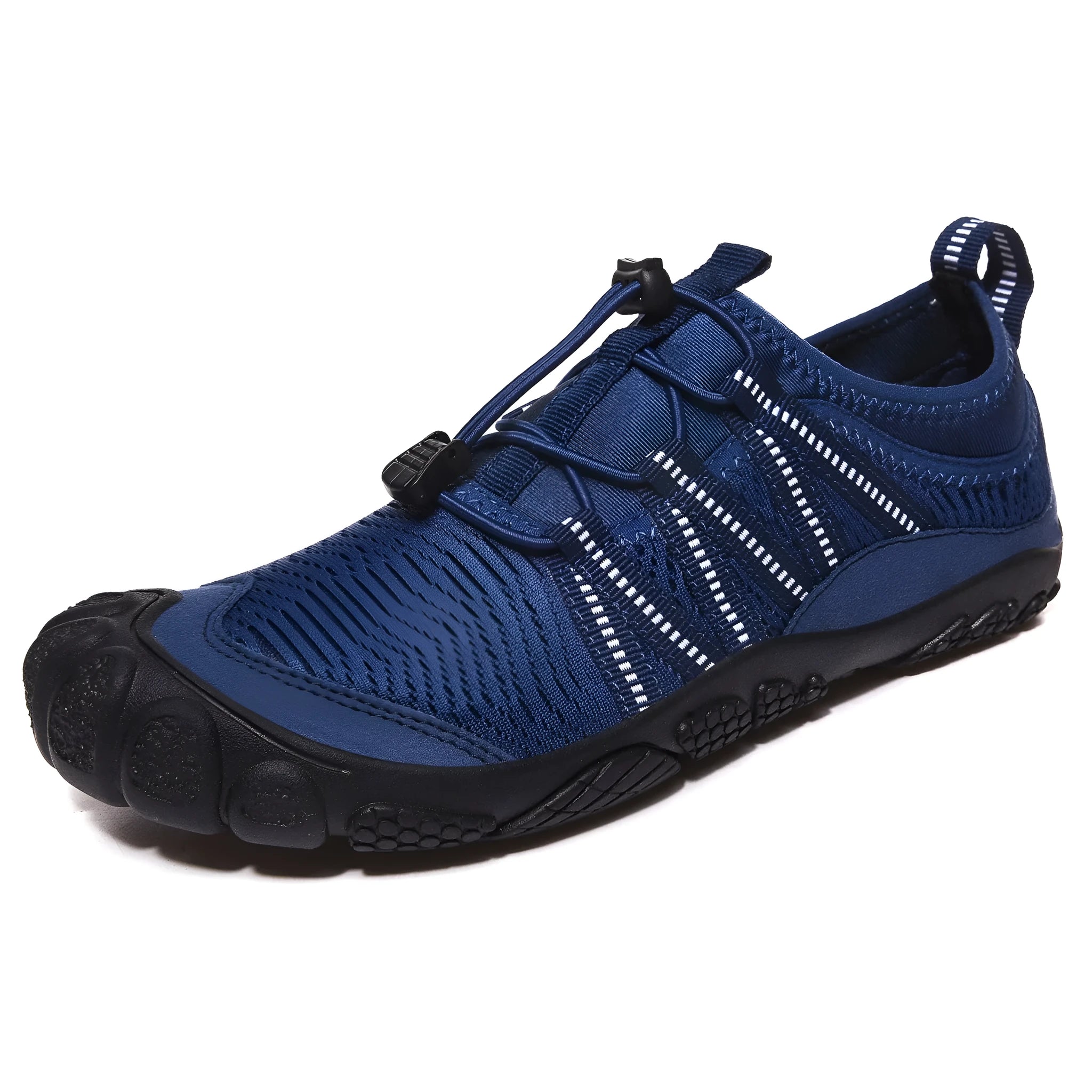 Men's and women's low-cut mesh river tracing shoes with elastic band closure in multiple colours.