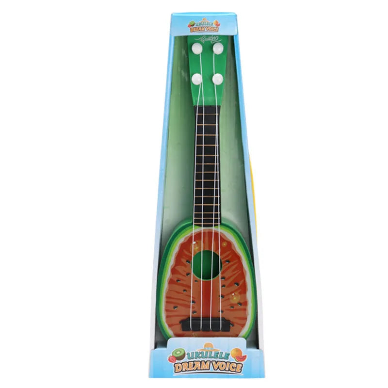 Plastic simulation ukulele guitar toy for children with retro design and 38cm length