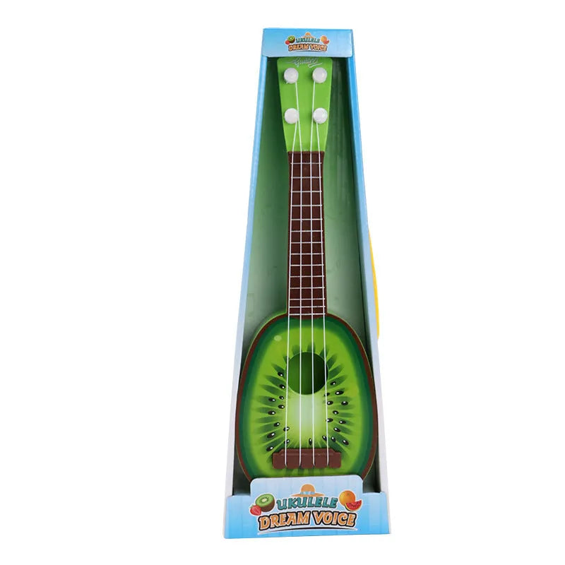Plastic simulation ukulele guitar toy for children with retro design and 38cm length