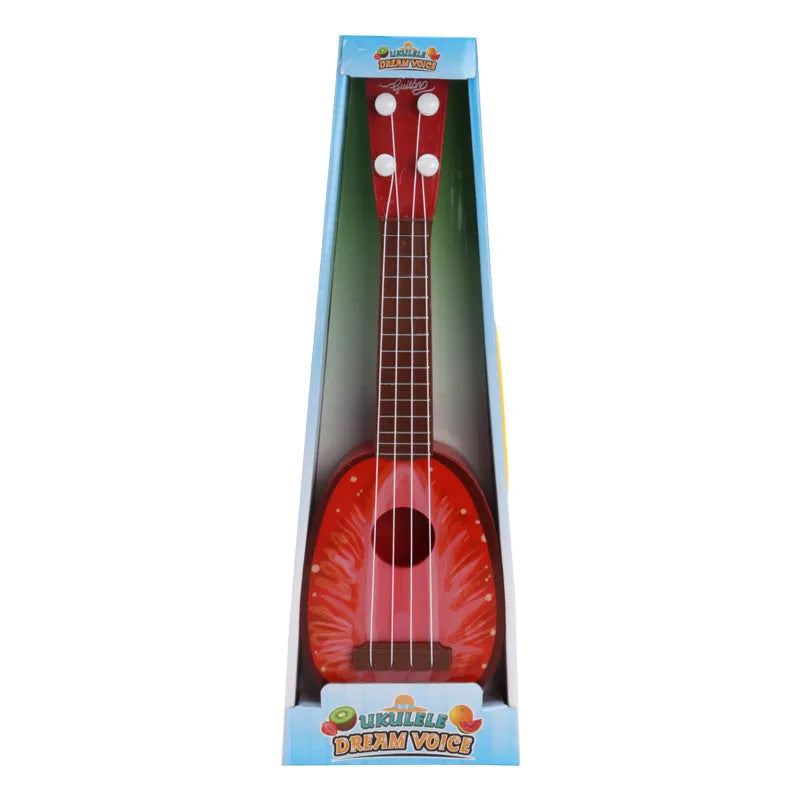 Plastic simulation ukulele guitar toy for children with retro design and 38cm length