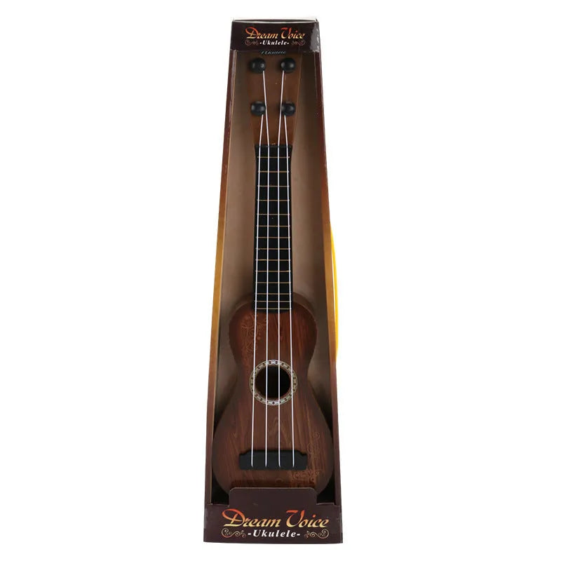 Plastic simulation ukulele guitar toy for children with retro design and 38cm length