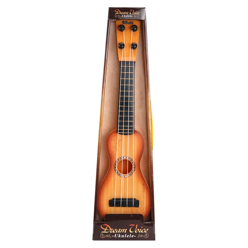 Plastic simulation ukulele guitar toy for children with retro design and 38cm length