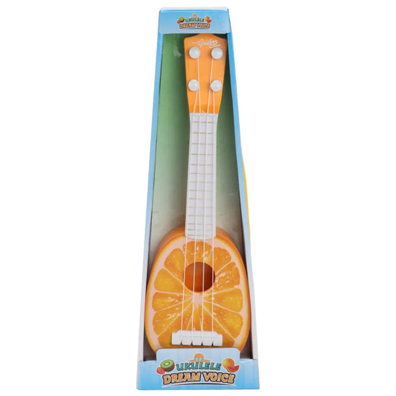 Plastic simulation ukulele guitar toy for children with retro design and 38cm length