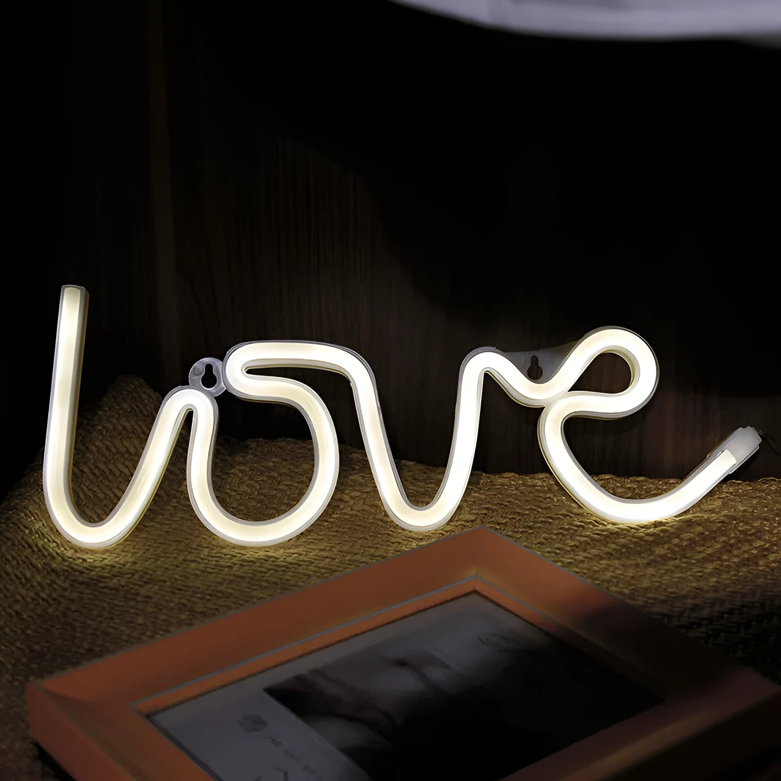 LED neon sign light with silicone shell in pink or warm white colour options
