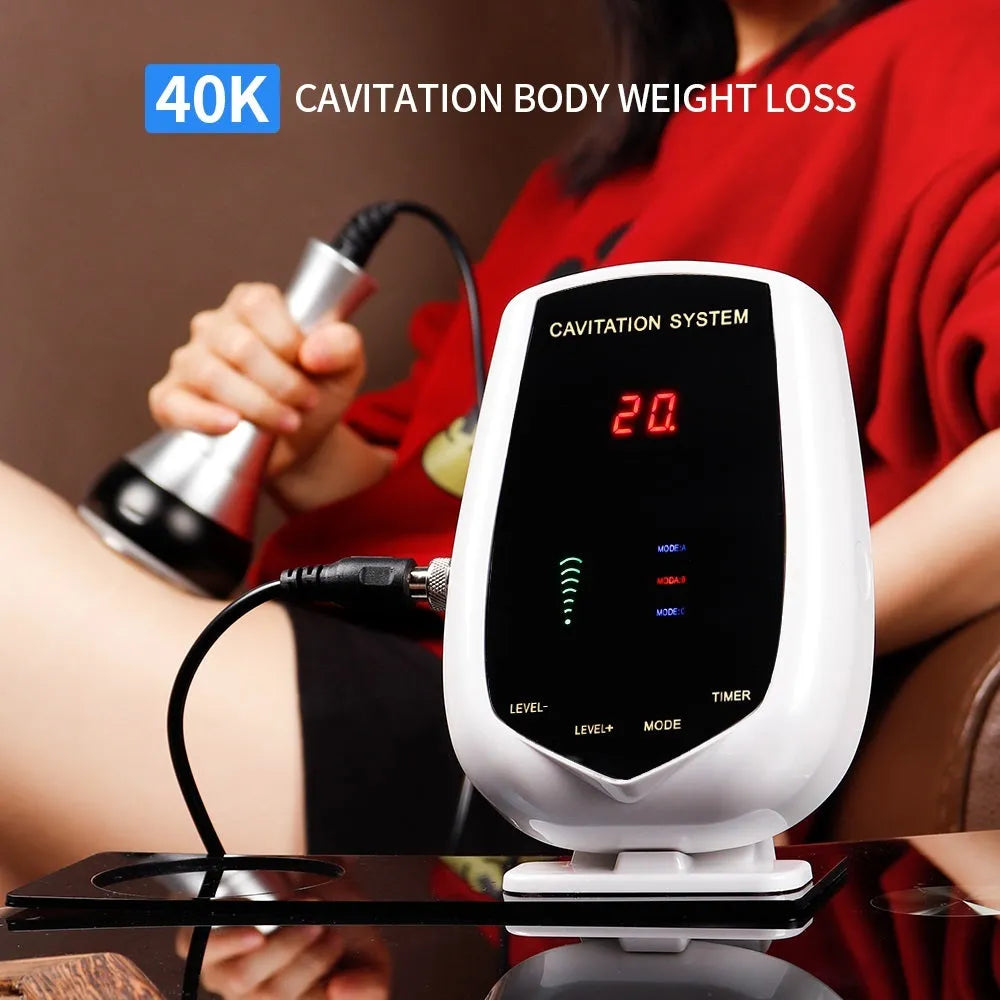Black and white ABS ultrasonic cavitation machine with 40KHz head for body sculpting