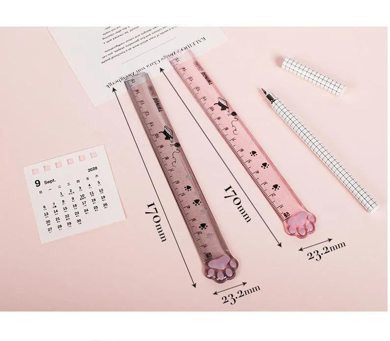15cm transparent plastic straight ruler with clear scale for school office and drawing lines